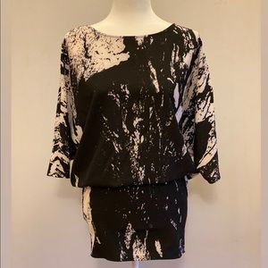 H&M black/white 80’s style dress small 2